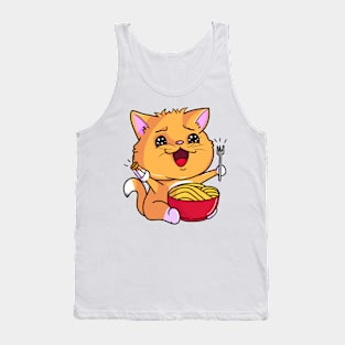 Cat with ramen and salt - Not Hamlet Design Tank Top